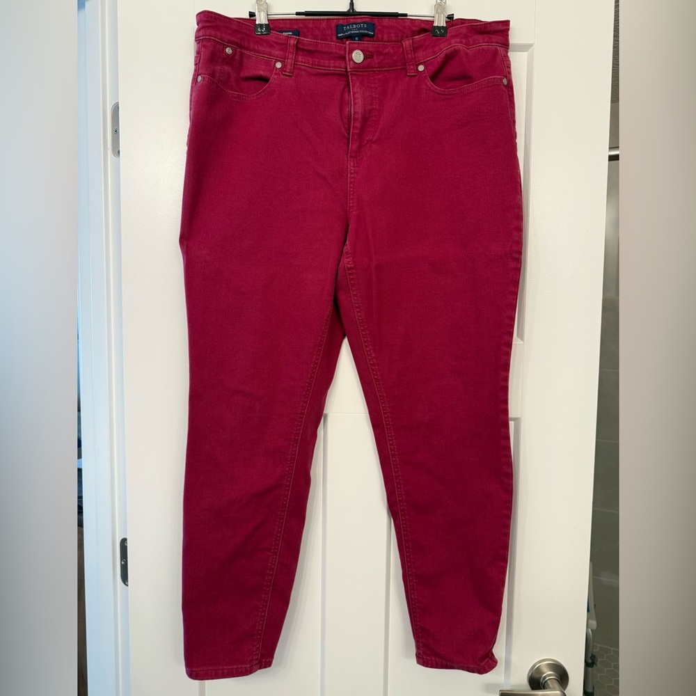 Talbots Women's Vibrant Raspberry Skinny Jeans